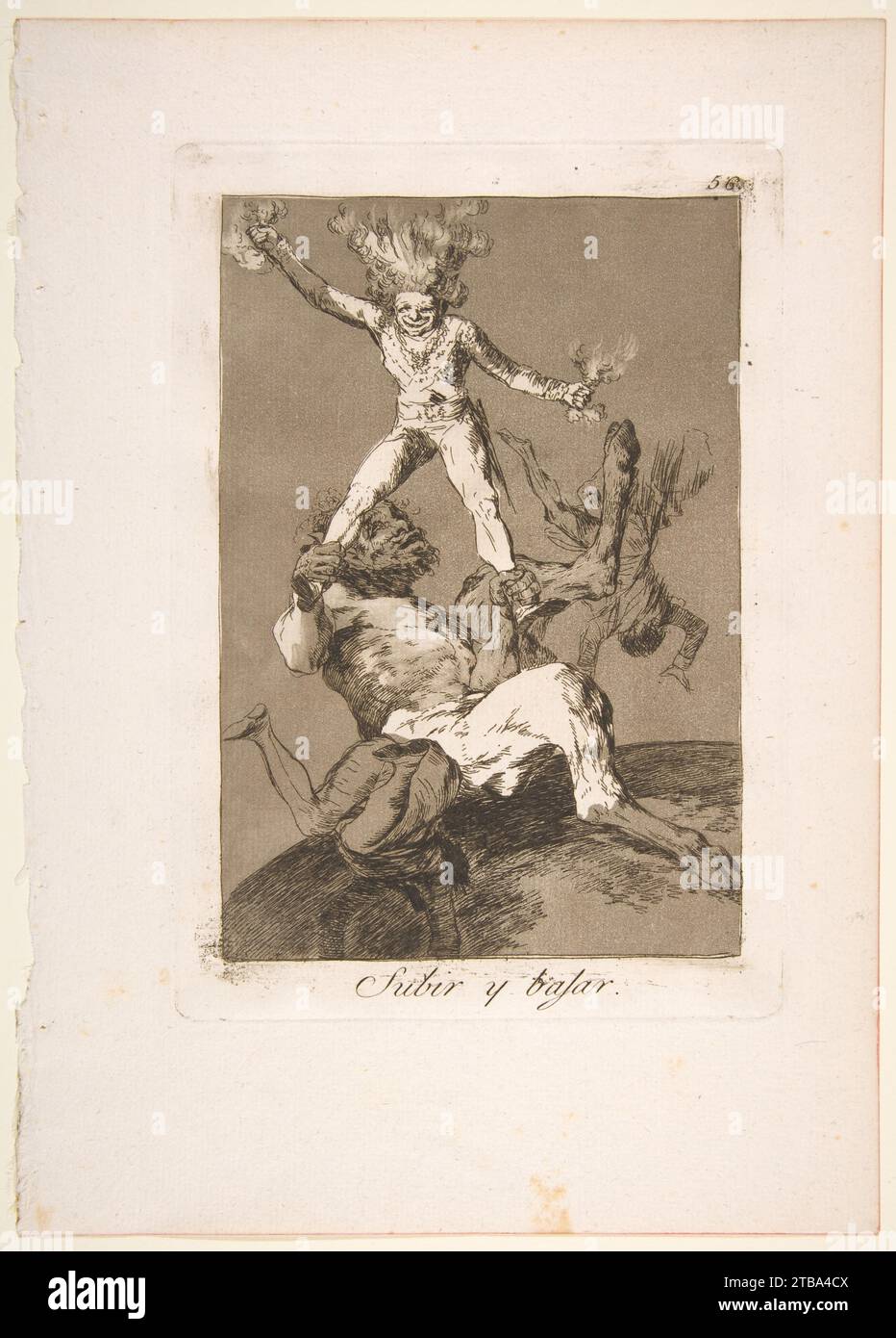 Placa 56 de 'Los Caprichos': Subir y bajar (Subir y bajar) 1918 de Goya (Francisco de Goya y Lucientes) Foto de stock