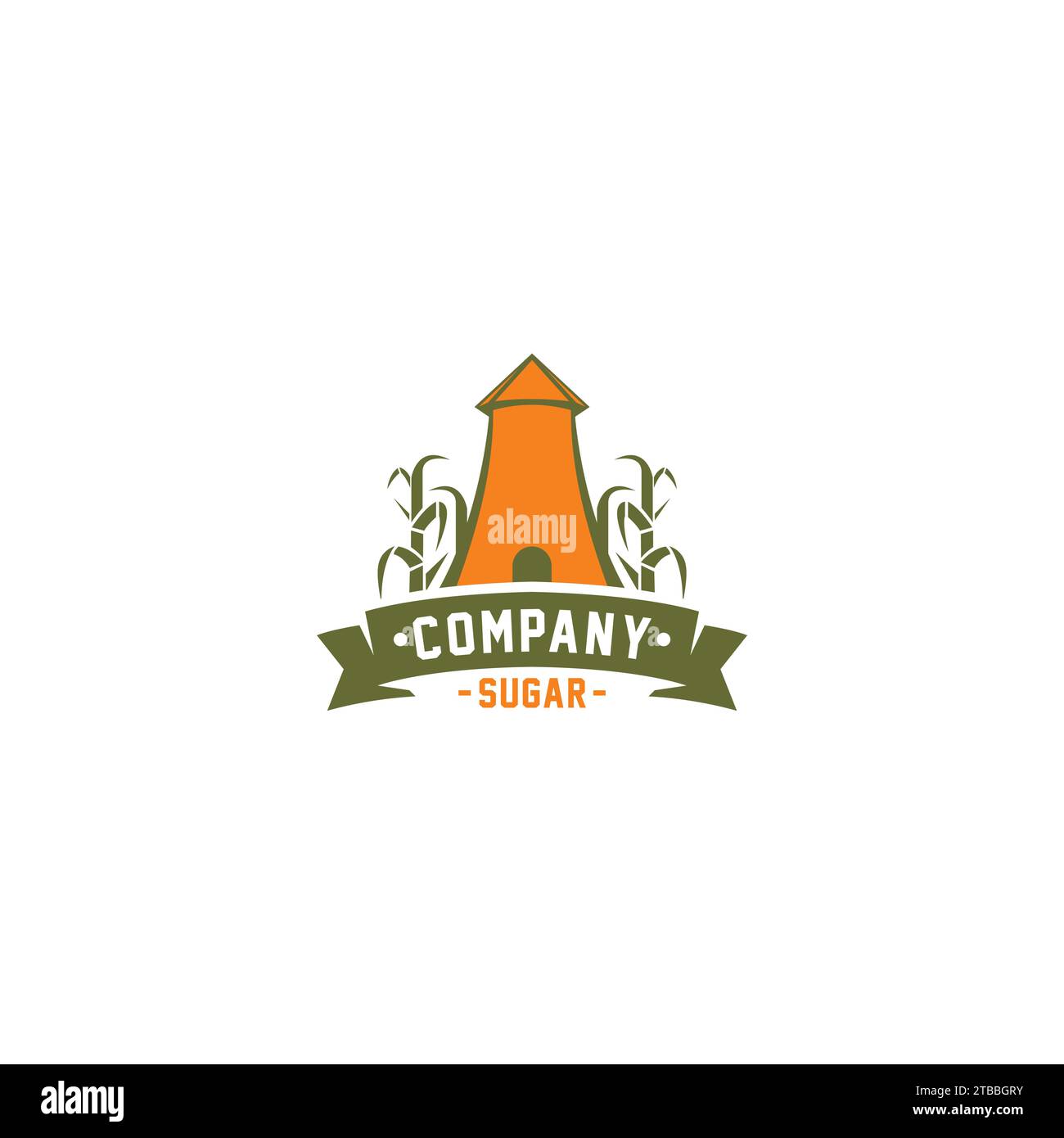 Logotipo de Sugar Factory. Logotipo de Sugar Plants Ilustración del Vector