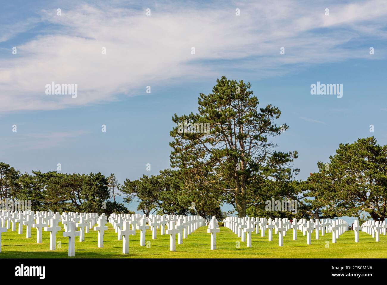 Cementerio americano en Colleville-sur-Mer, Calvados, Baja Normandía, Francia Foto de stock
