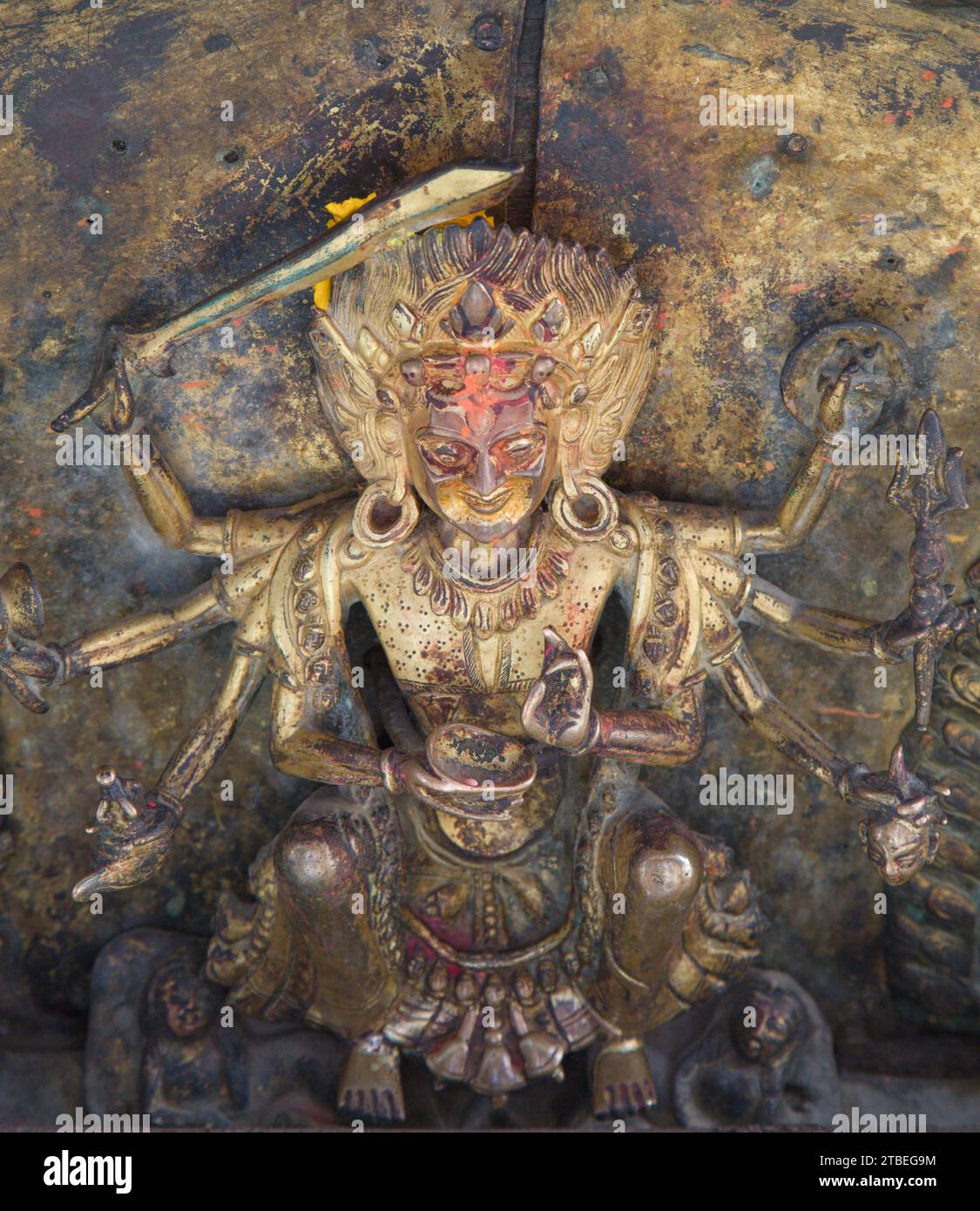 Nepal, Katmandú, diosa hindú Kali, imagen, alivio, Foto de stock