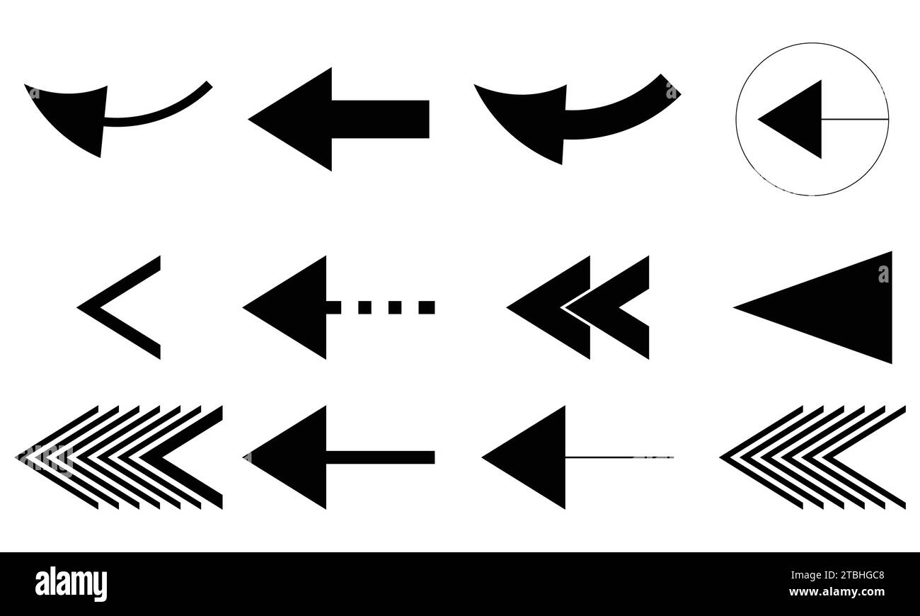 Flecha Vector icono y colección de formas. Ilustración del Vector