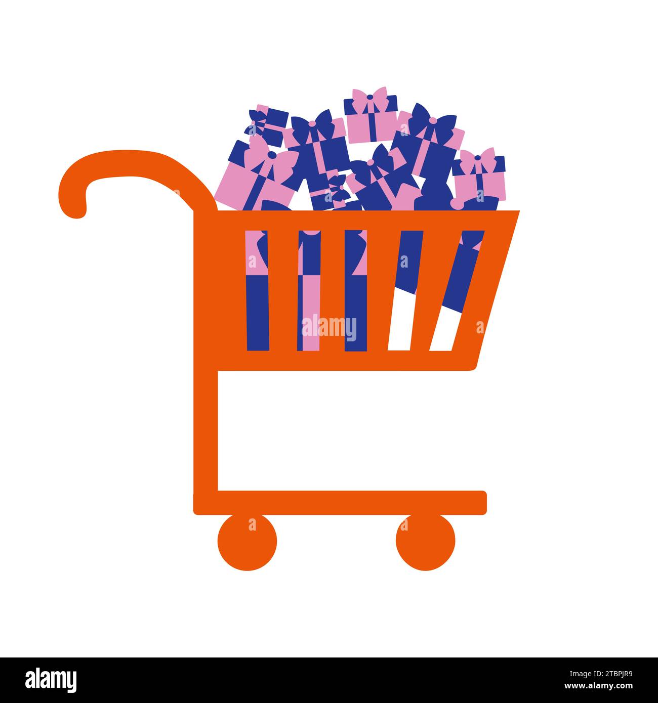 Llena carrito de compras, carrito de supermercado lleno de comida, imagen  aislada sobre fondo blanco Fotografía de stock - Alamy
