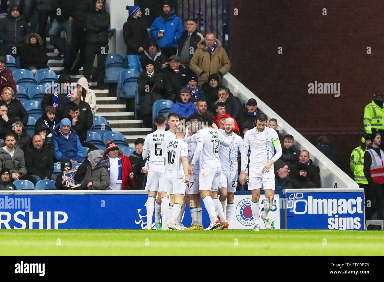 Glasgow, Reino Unido. 9 de diciembre de 23. Glasgow, Reino Unido. Los Rangers juegan Dundee en el Ibrox Stadium, Glasgow, Escocia, Reino Unido en un partido de la Premiership escocesa. Crédito: Findlay/Alamy Live News Foto de stock