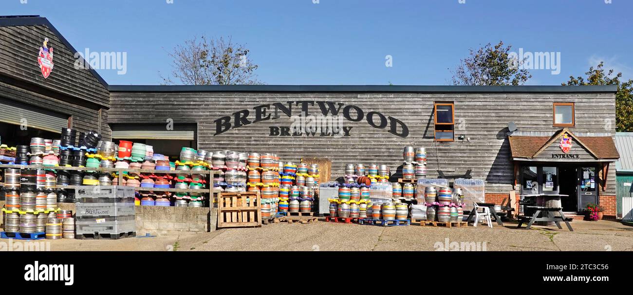 Brentwood Craft Brewery empresa familiar independiente de cervecería de cerveza real libre de gluten vegano-friendly en barril y botellas con vista exterior Essex Inglaterra Reino Unido Foto de stock