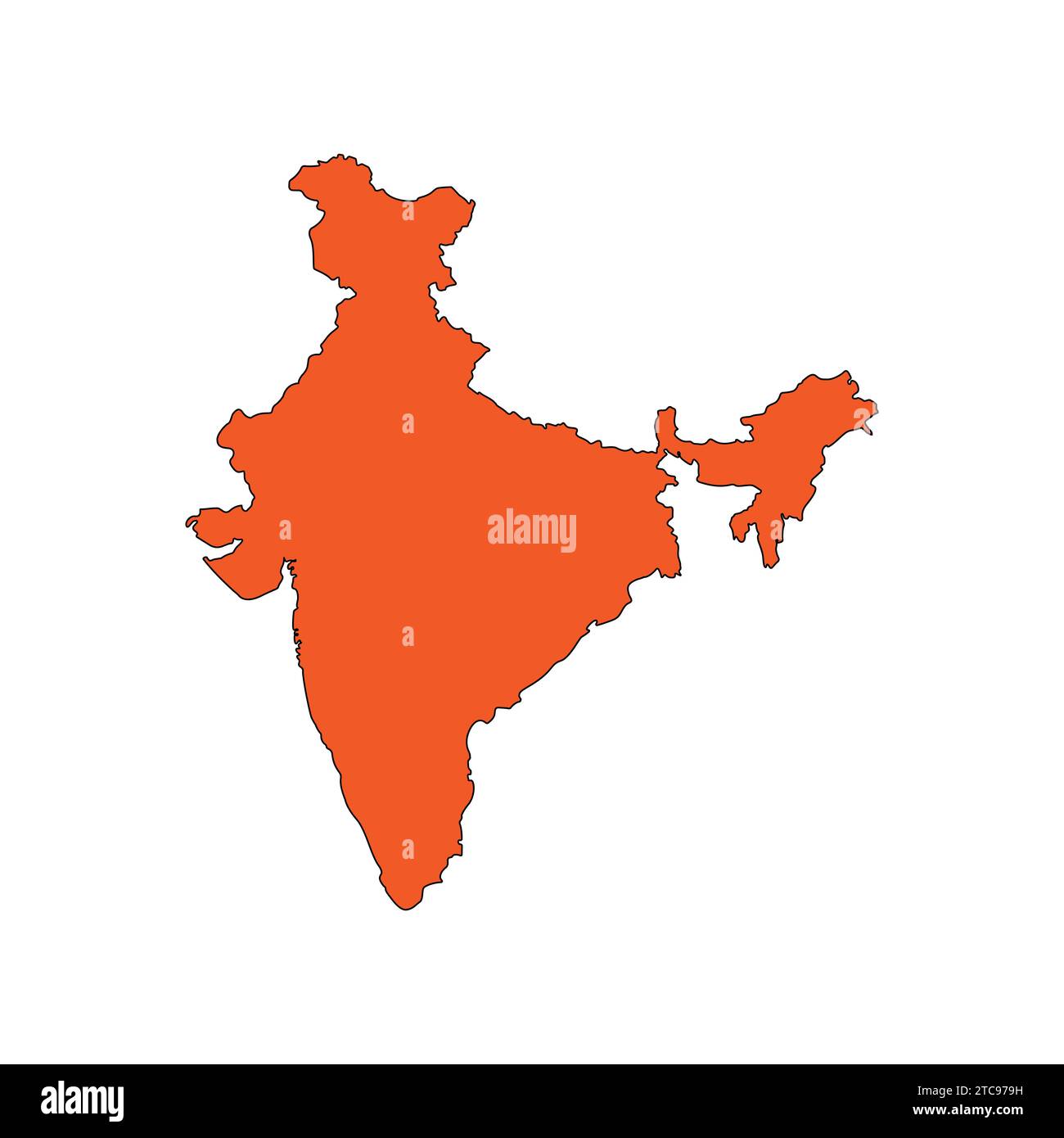 Mapa plano de la India Ilustración vectorial icono mapa indio Ilustración del Vector