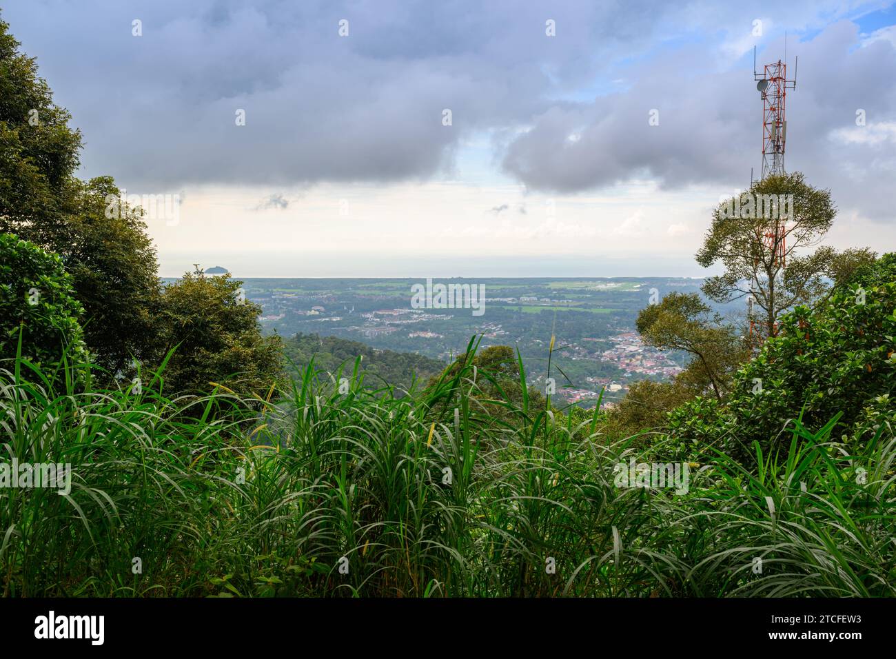 Paisaje urbano de Balik Pulau, Penang, Malasia Foto de stock