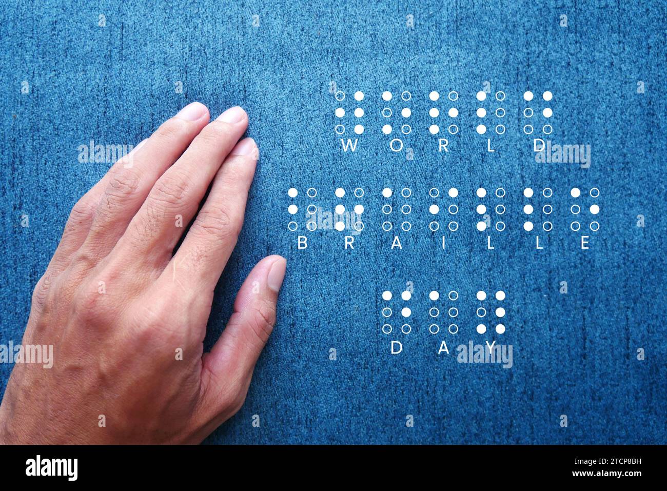 Feliz celebración anual del Día Mundial del Braille el 4 de enero. Día de los ciegos, día mundial de los ciegos, día de la educación Foto de stock