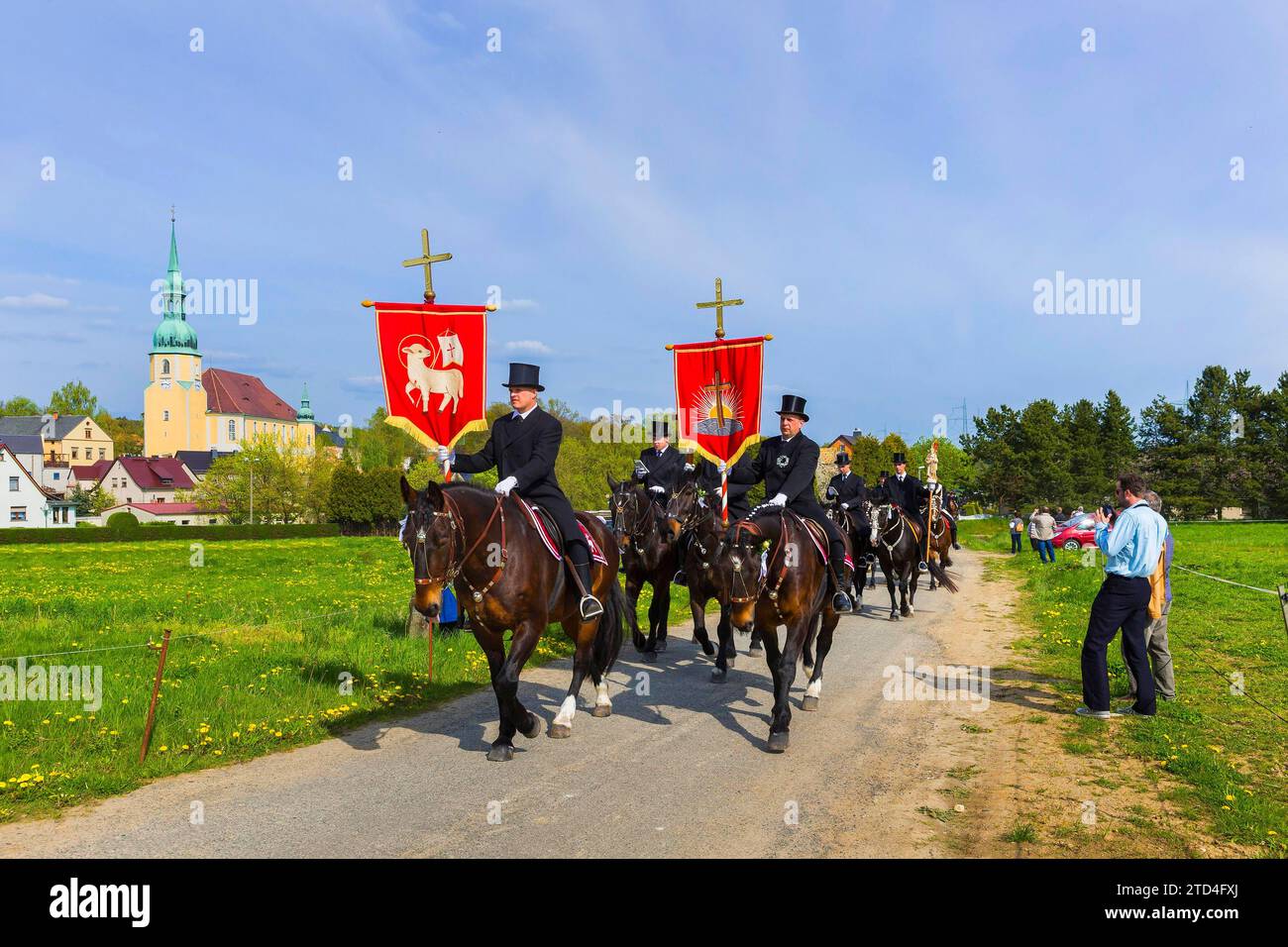 Procesión de Pascuas en Crostwitz, Pascuas en Lusatia. Procesión de
