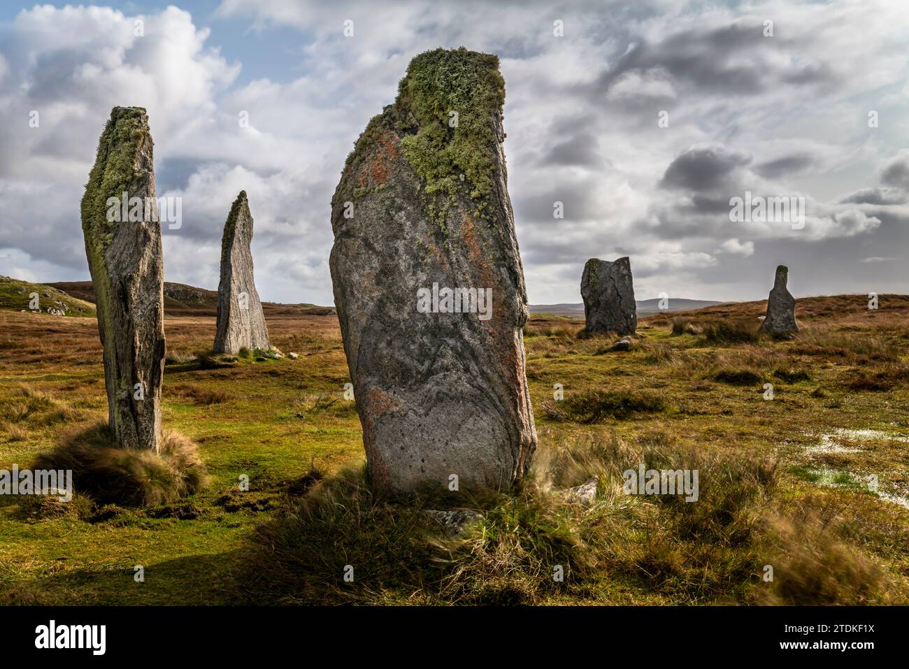 PIEDRAS DE PIE DE CALLANISH #2 (2900-2600 A.C.) CALLANISH ISLE OF LEWIS THE HÉBRIDES ESCOCIA REINO UNIDO Foto de stock