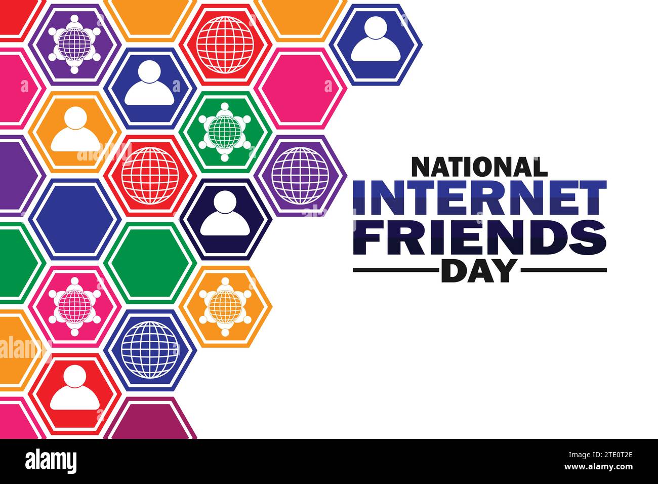 Día Nacional de Amigos de Internet Vector plantilla de diseño ilustración. Conveniente para la tarjeta de felicitación, cartel y banner Ilustración del Vector