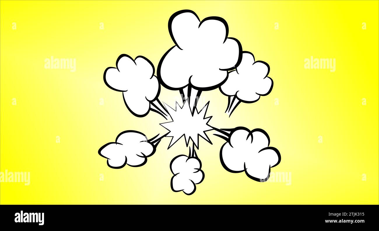 Explosión De Una Bomba De Dibujos Animados Vector De Humo. Ilustraciones  svg, vectoriales, clip art vectorizado libre de derechos. Image 69579774