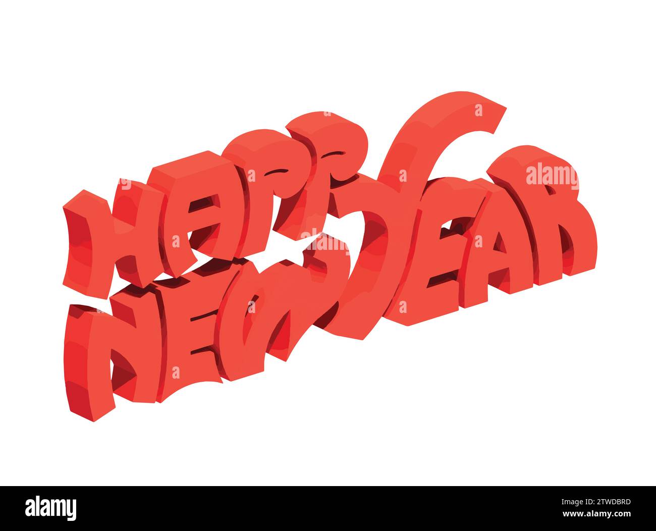 Renderizado Tipografía Graffiti Logo Símbolo Nombre Palabra Feliz Año Nuevo Ilustración del Vector