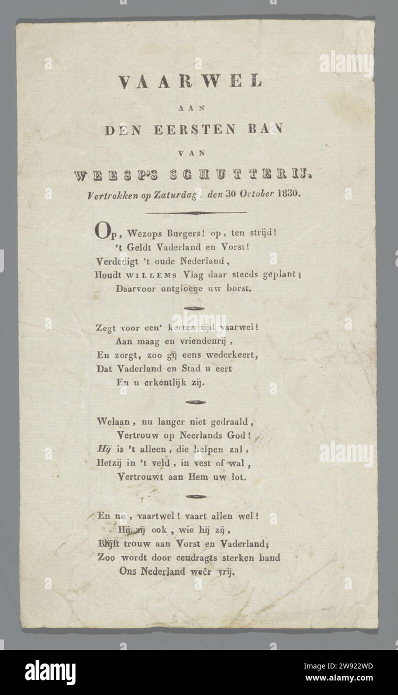 Adiós a la primera prohibición de la milicia de Weesp. Salido el sábado