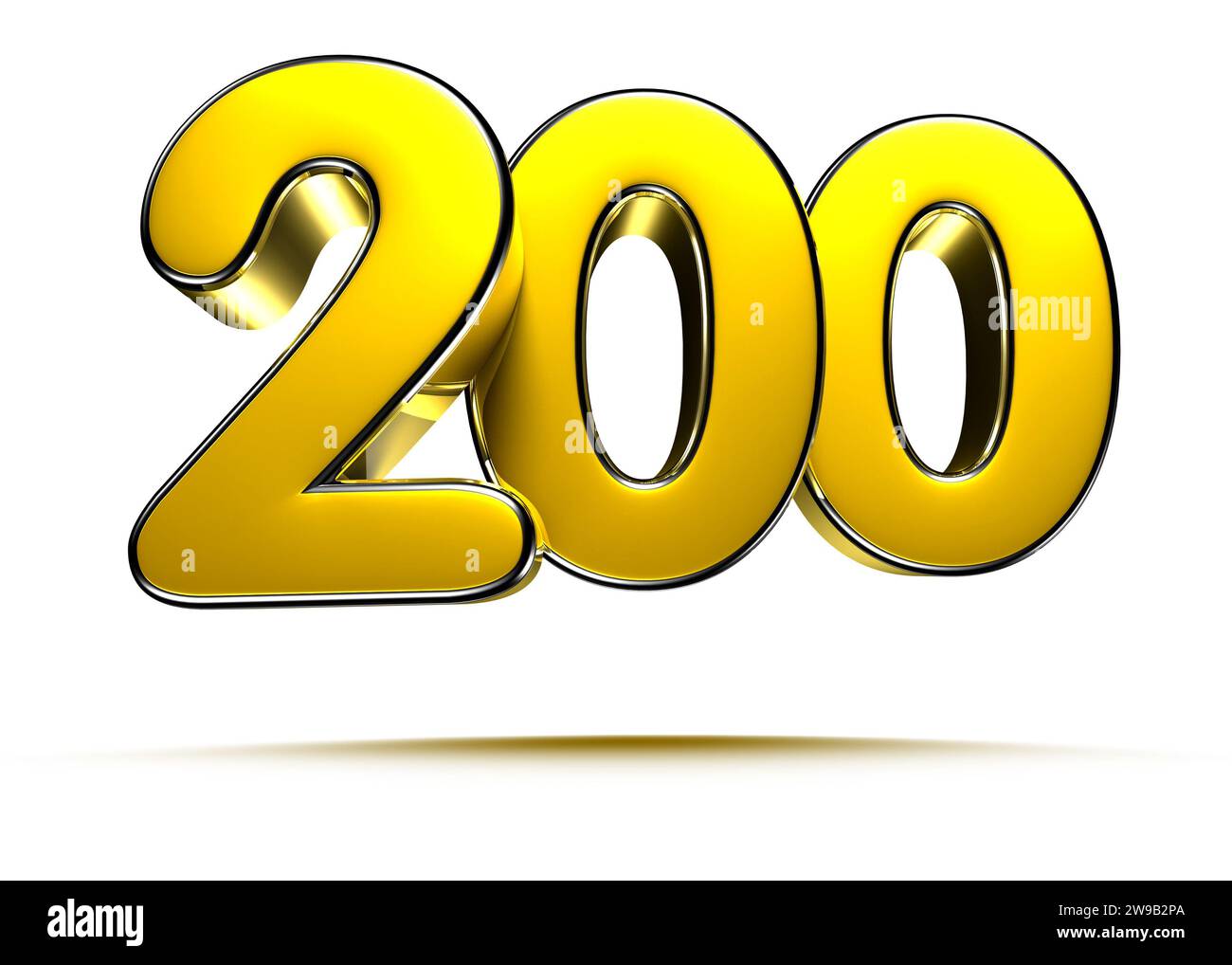200 ilustración 3D de oro sobre fondo blanco tienen trayectoria de 200 ilustración 3D de oro sobre fondo blanco tienen trayectoria de