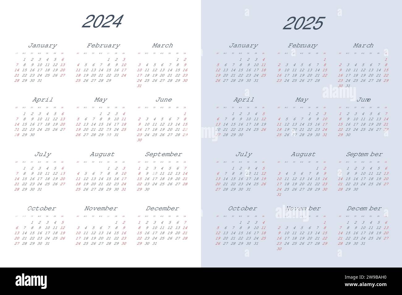 Planificador de Calendario para 2025, 2025. Plantilla de calendario