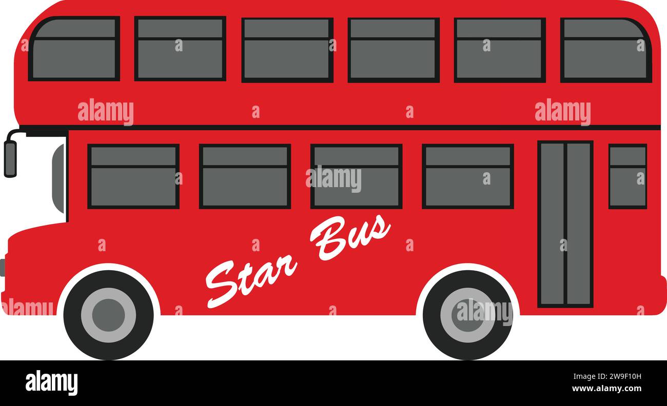 Vector de icono de autobús de Decker doble | color de autobús de silueta de Londres Ilustración del Vector