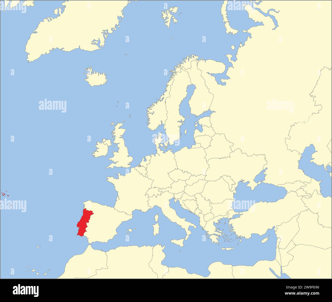 Mapa de ubicación de la REPÚBLICA PORTUGUESA, EUROPA Ilustración del Vector