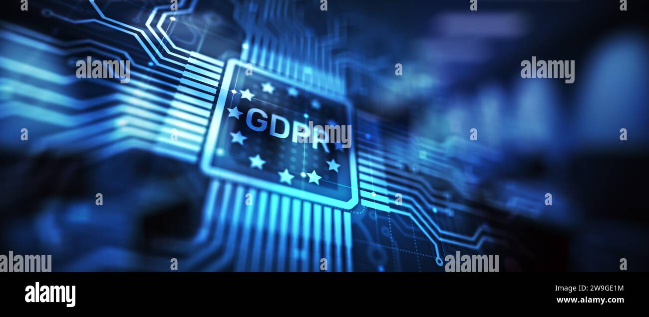 Normativa de protección de datos GDPR Ley europea Cumplimiento de la seguridad cibernética. Foto de stock