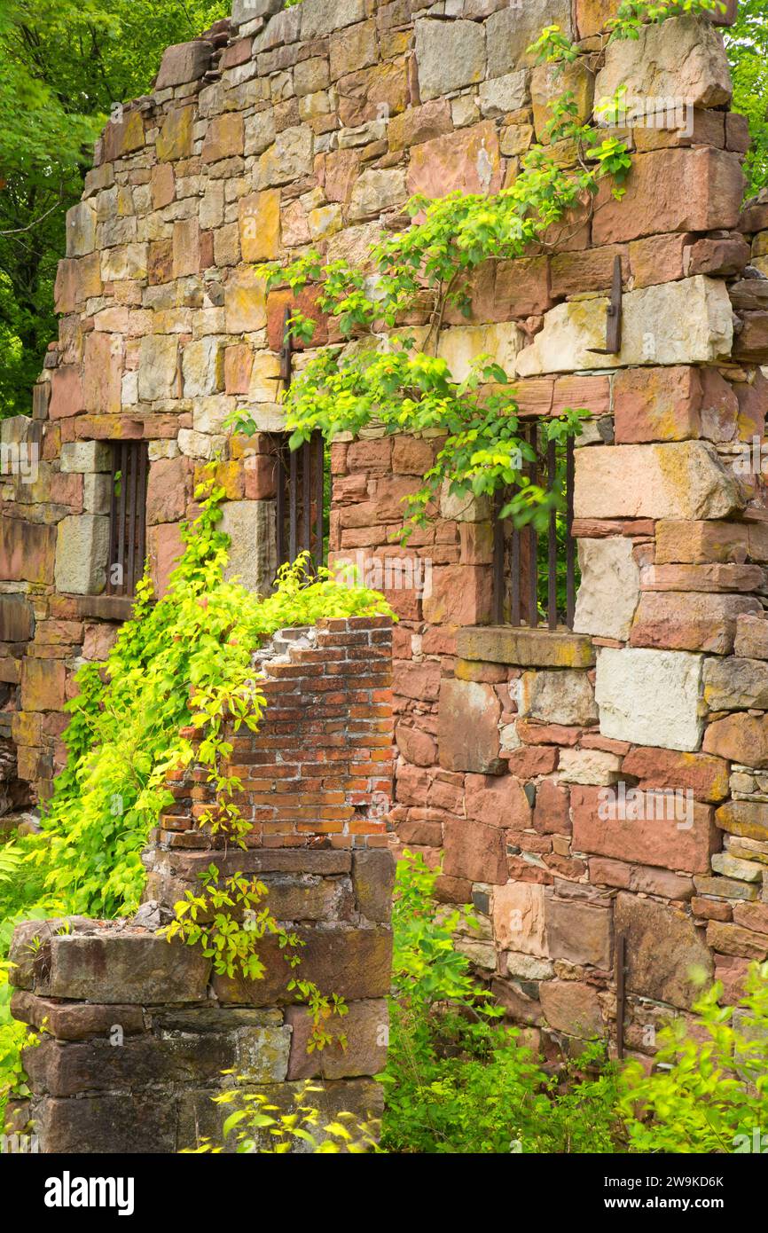 Pabellón ruina, antigua prisión New-Gate & mina de cobre preservar arqueológico, Connecticut Foto de stock