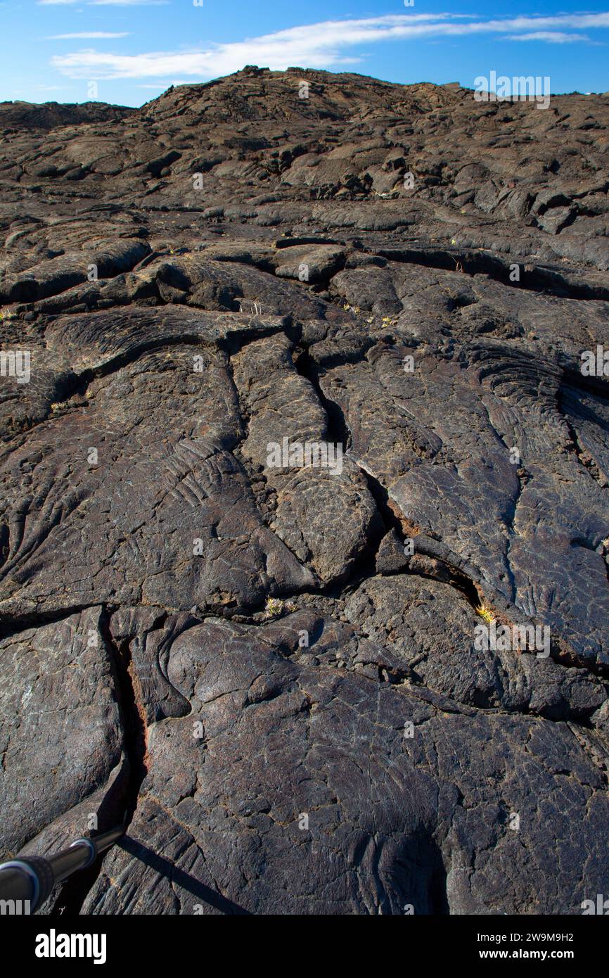 Flujo de lava de la costa de Puna, Parque Nacional de los Volcanes de Hawái, Hawái Foto de stock