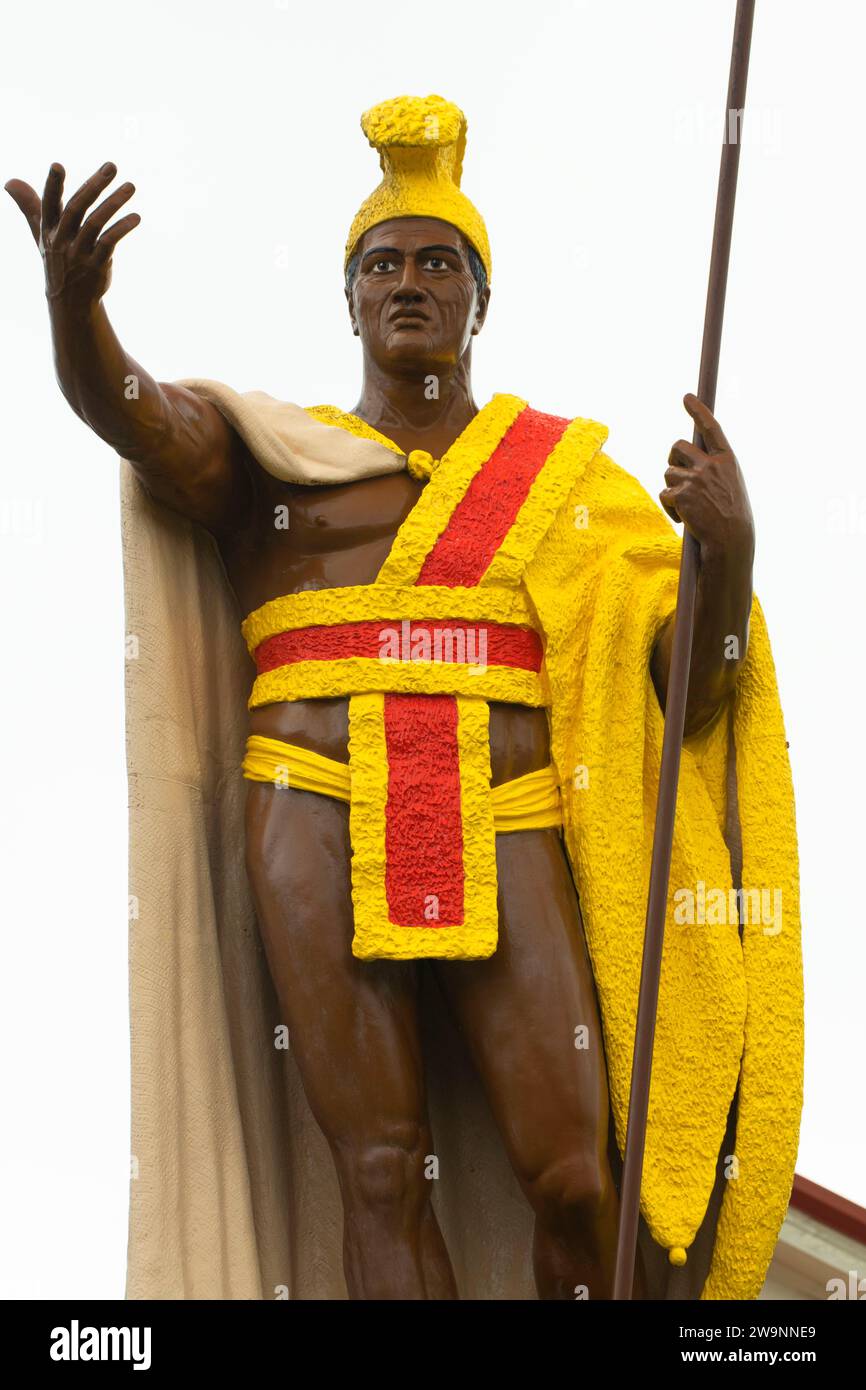 Estatua del rey Kamehameha I, Hawi, Hawái Foto de stock