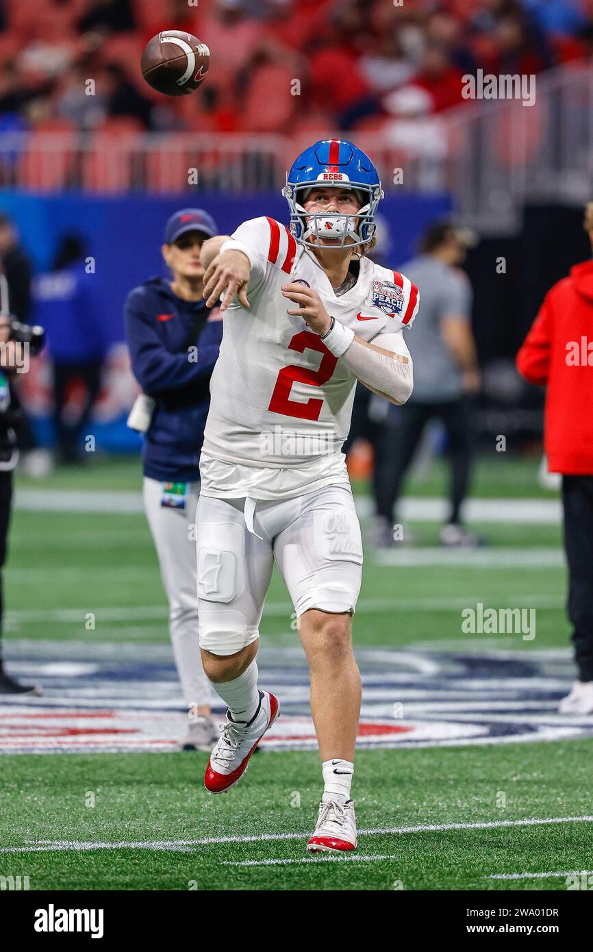30 de diciembre de 2023 Jaxson Dart de Ole Miss antes del ChickfilA