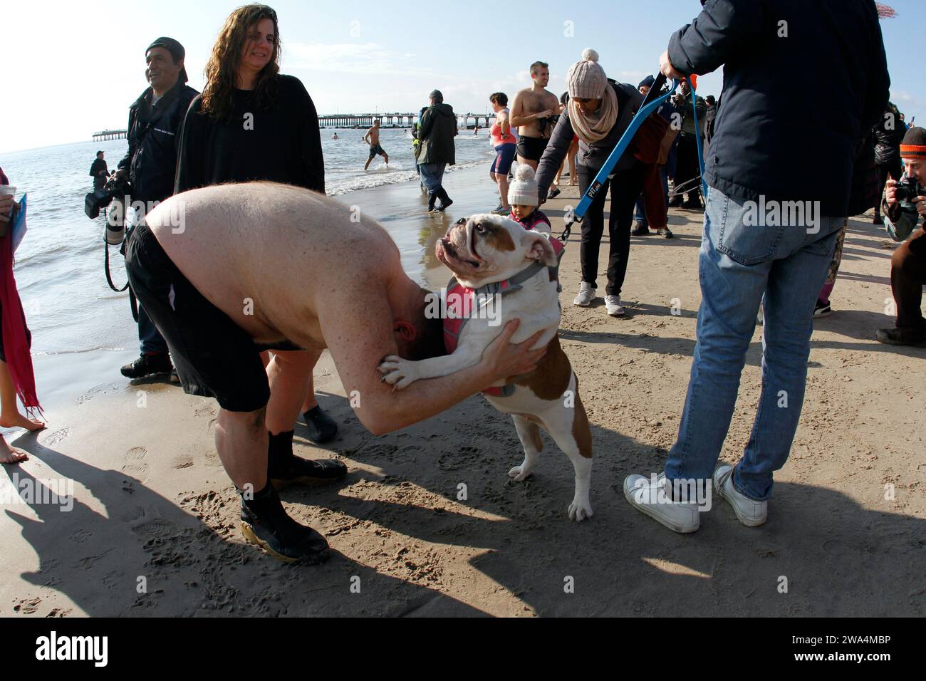 Nueva York, Estados Unidos. 01 de enero de 2024. Los nadadores están