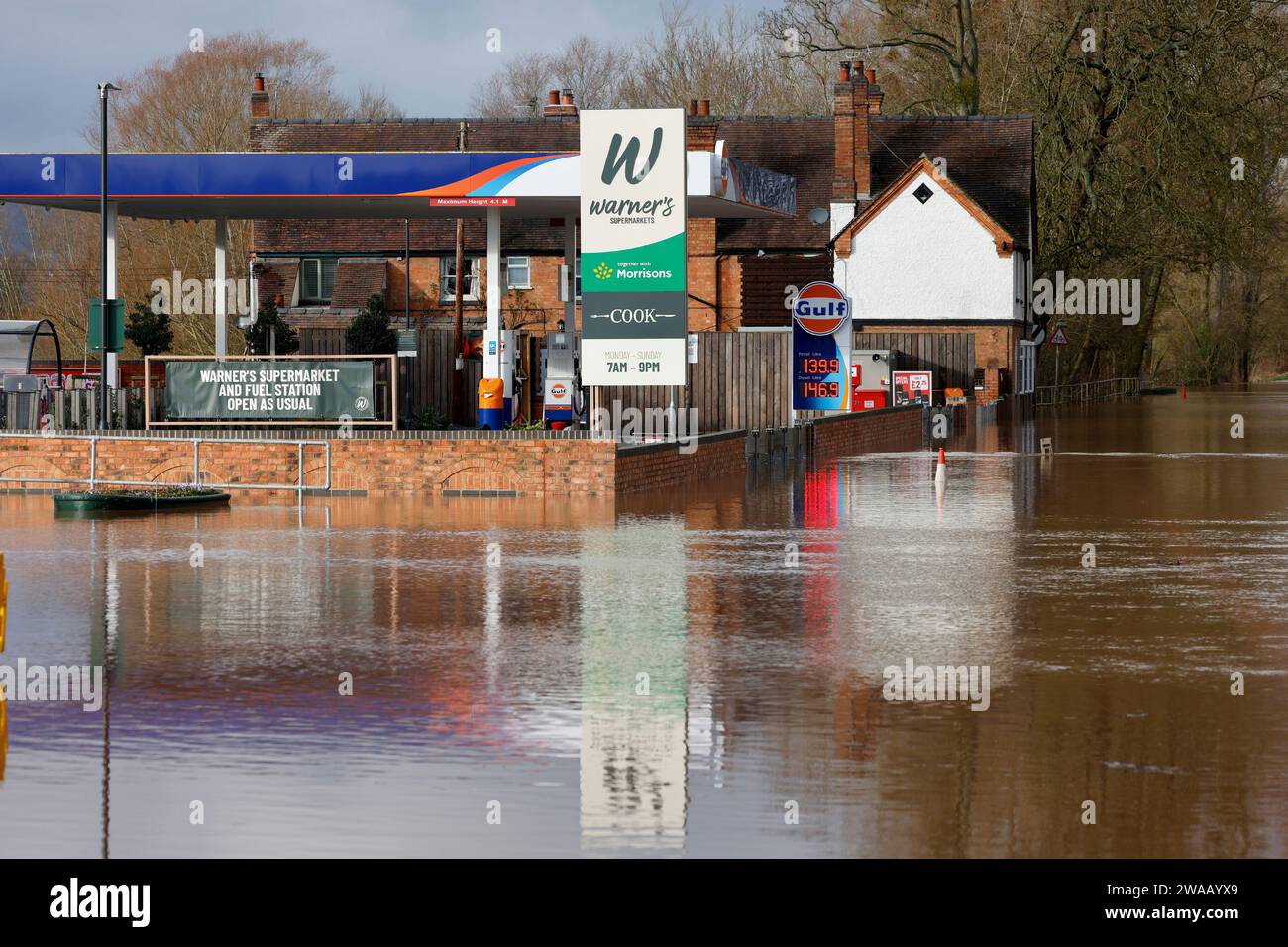 Upton upon Severn, Worcestershire, Reino Unido. 3 de enero de 2024. La