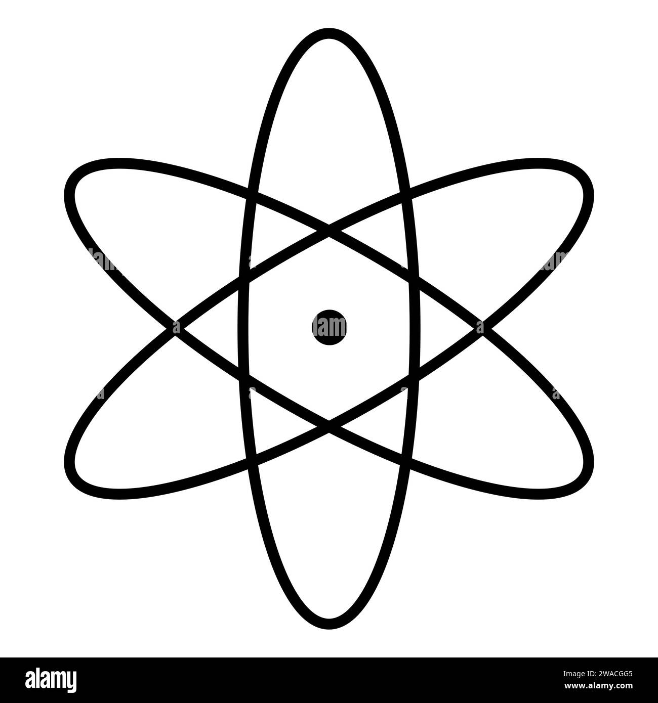 Icono de átomo. Ilustración vectorial aislada sobre fondo blanco Ilustración del Vector