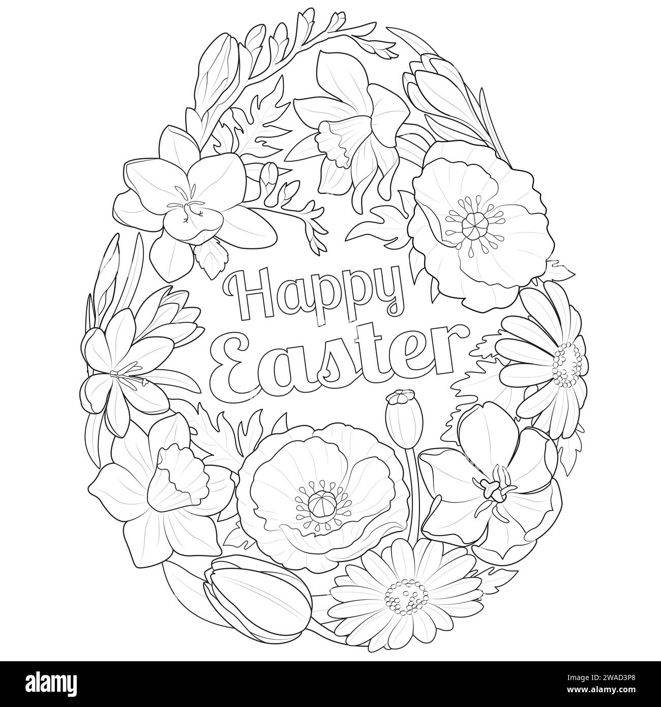 feliz primavera hojas para colorear