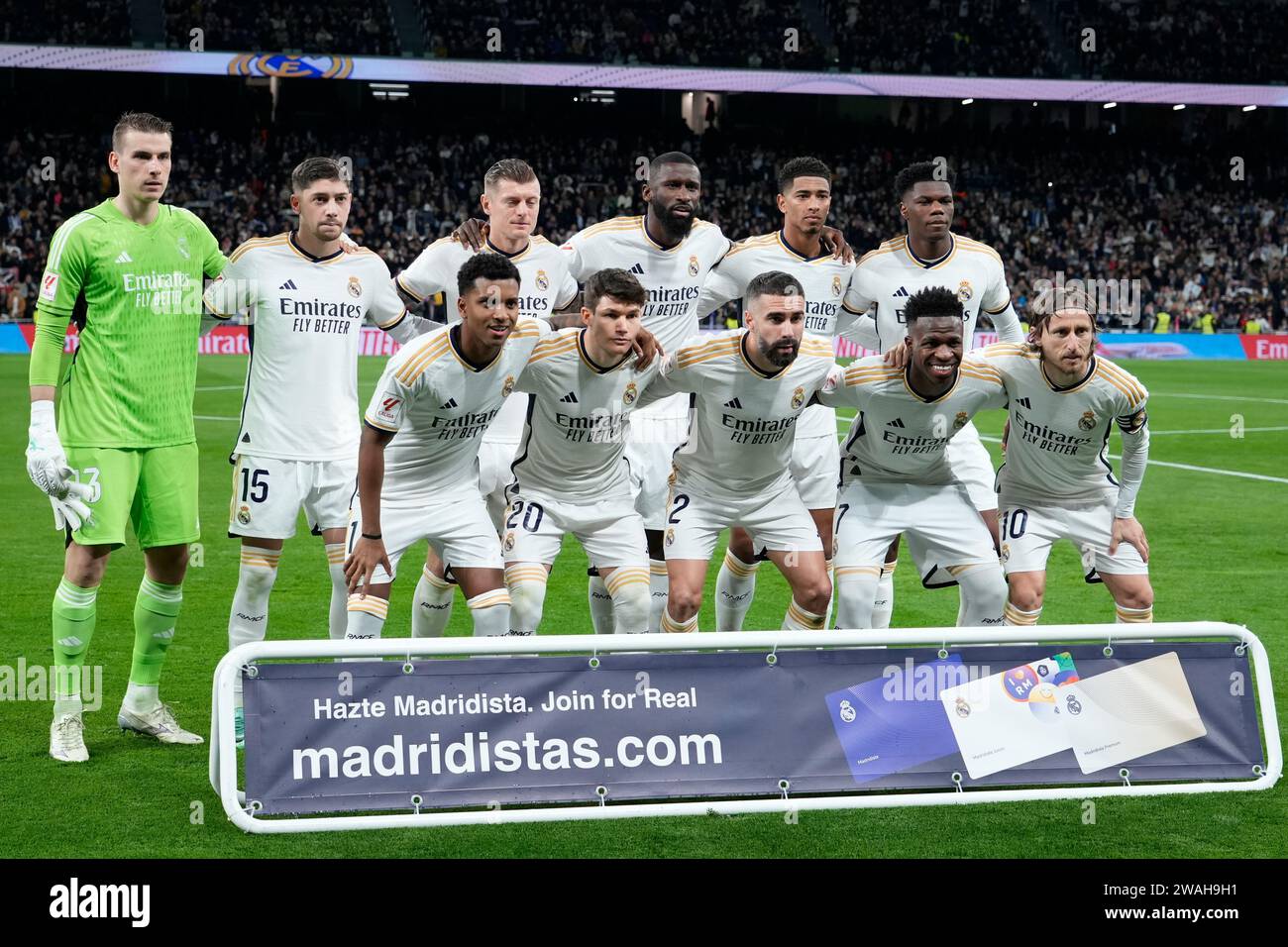 Madrid, España. 03 de enero de 2024. Grupo de equipos del Real Madrid