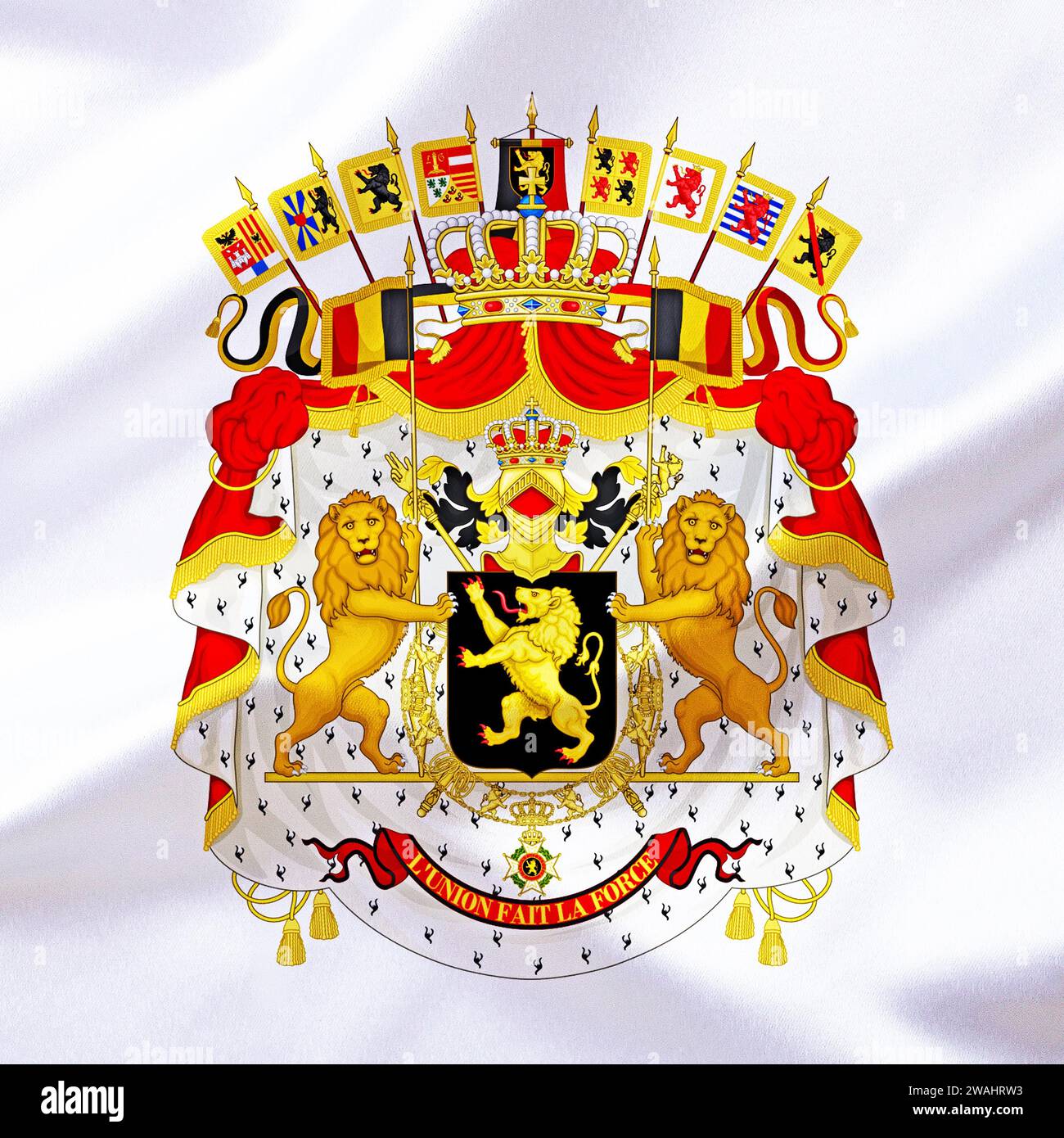 El escudo de armas de Bélgica, Europa, UE, Studio Foto de stock