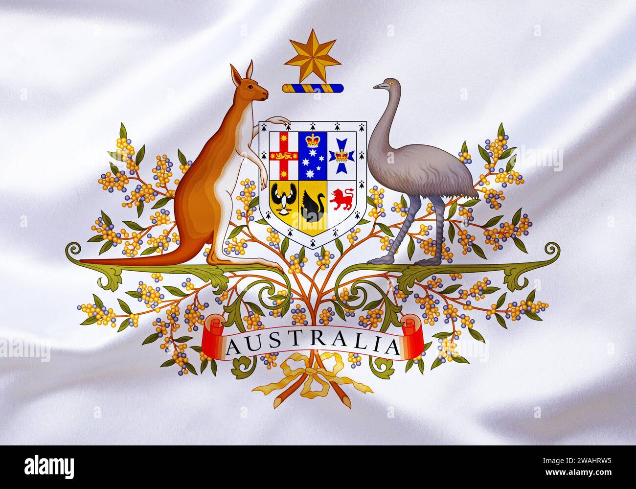 El escudo de armas de Australia, continente, Oceanía, estudio