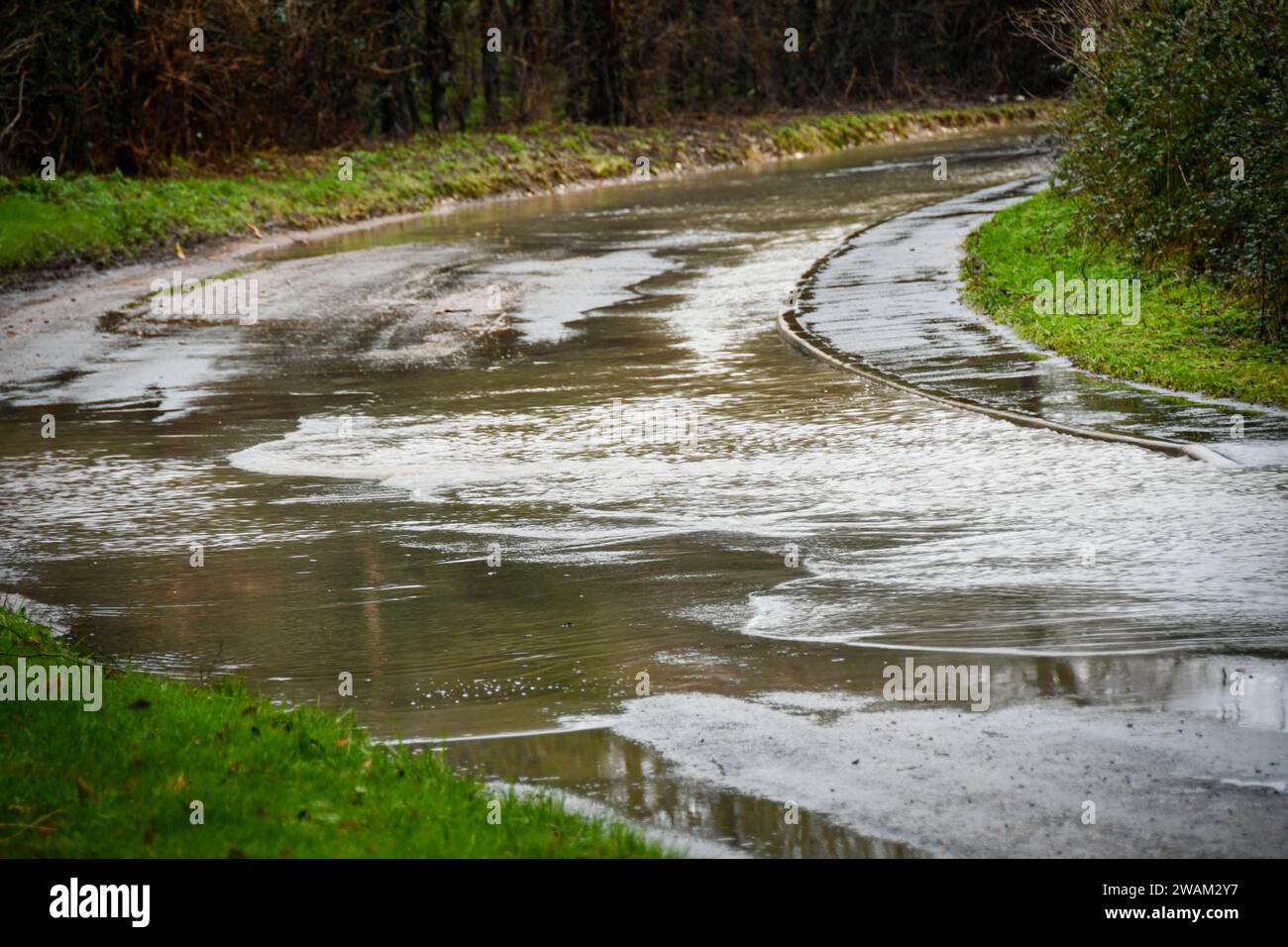 Inundación de Cambridgeshire Foto de stock