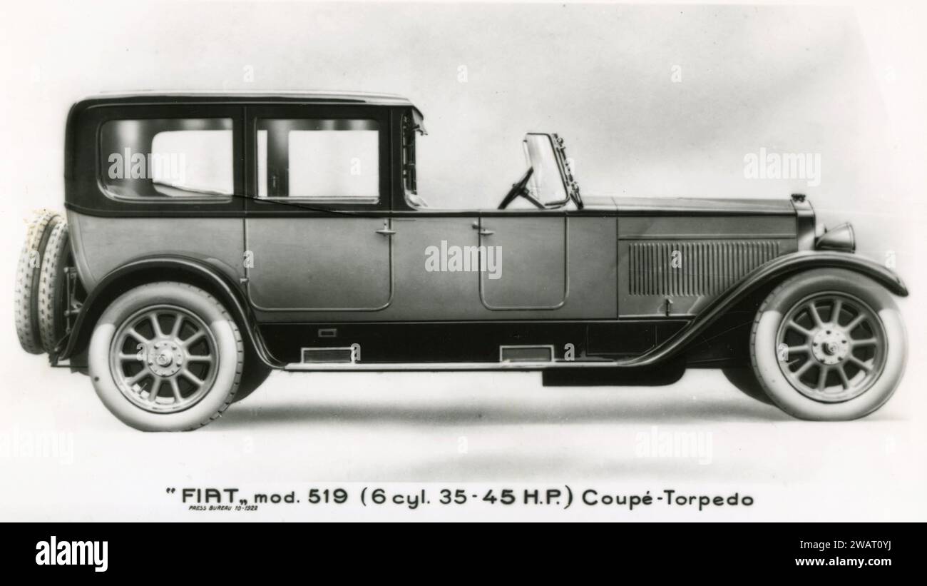 FIAT 519 Coupe Torpedo coche, Italia 1922 Foto de stock