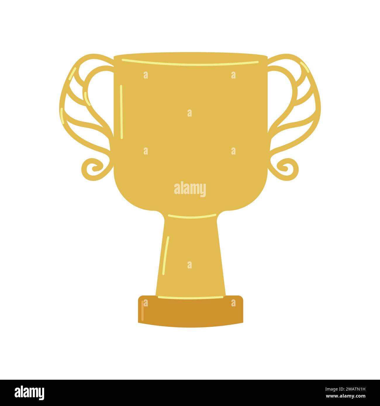 El ganador de la Copa Oro premia los juegos de competiciones deportivas. Manijas talladas. Copa de trofeo del campeón. Ilustración vectorial. Ilustración del Vector