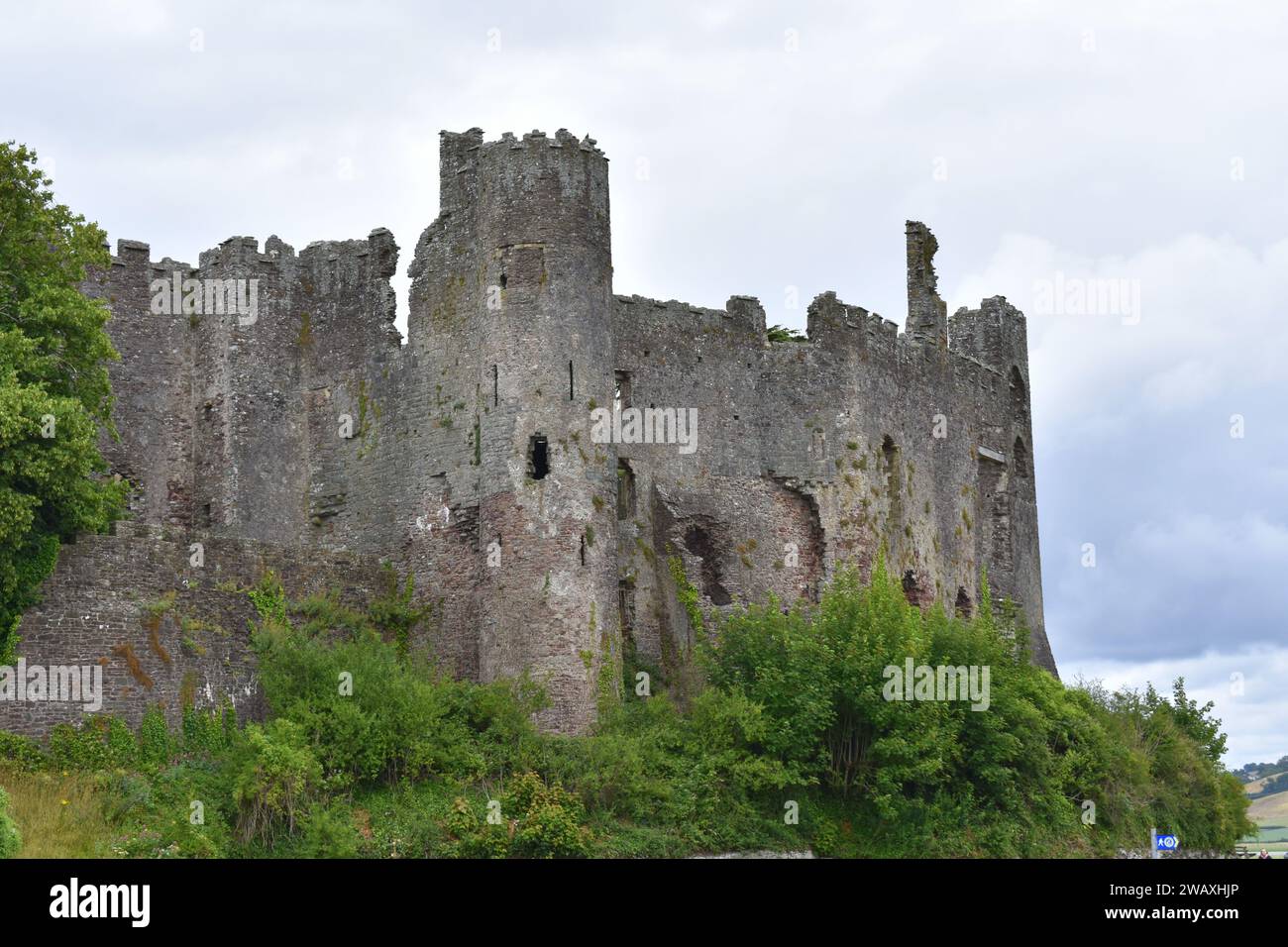 Castillo de Laugharne, Laugharne, Carmarthenshire, Gales Foto de stock