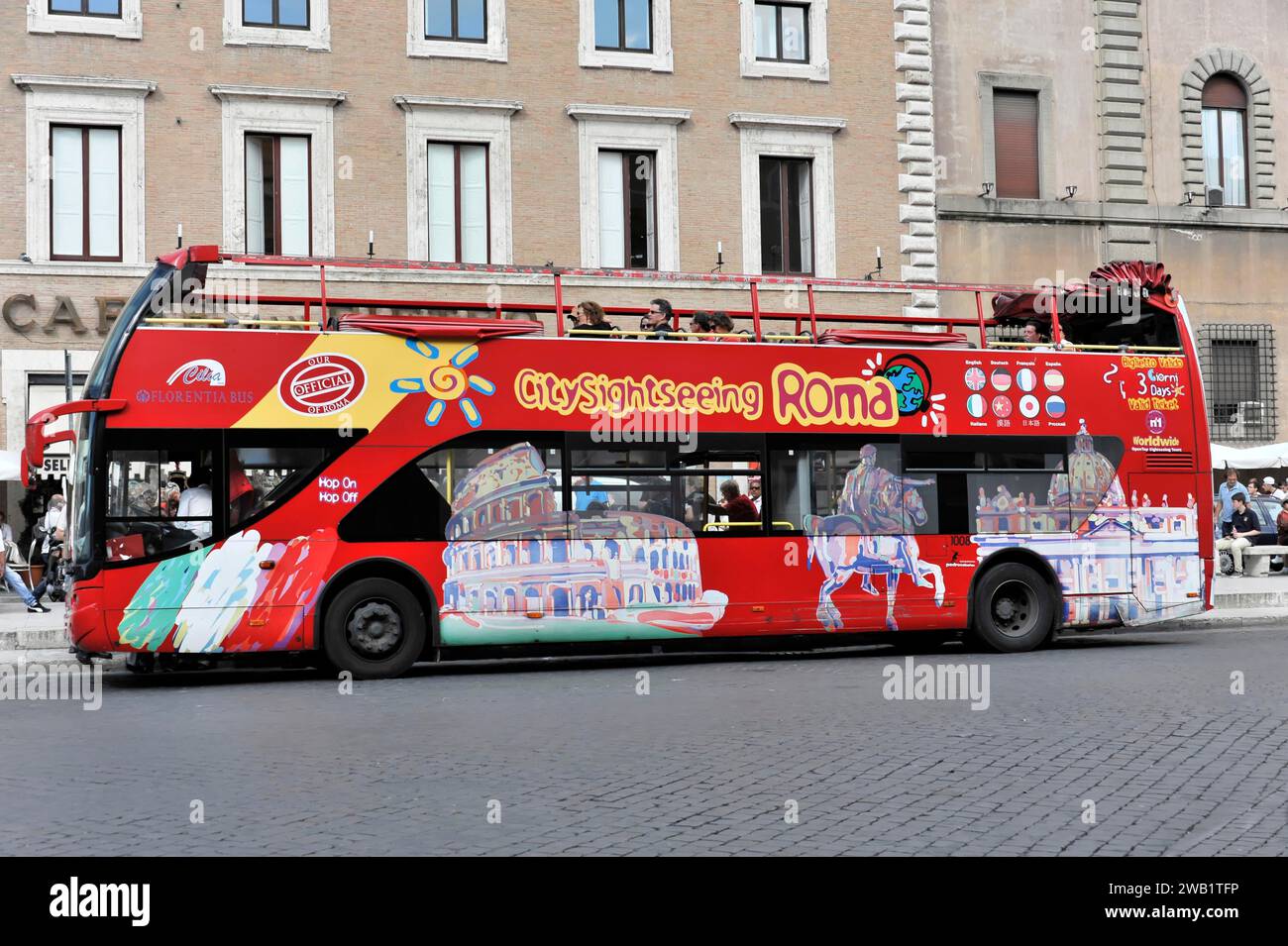 CitySightseeing Roma, visita turística, autobús turístico, Roma, Italia Foto de stock