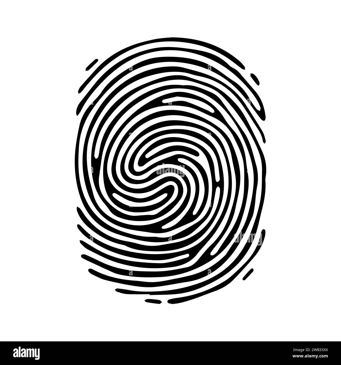 identificación biométrica de huellas dactilares con icono de silueta de  candado. bloqueo con pictograma de glifo