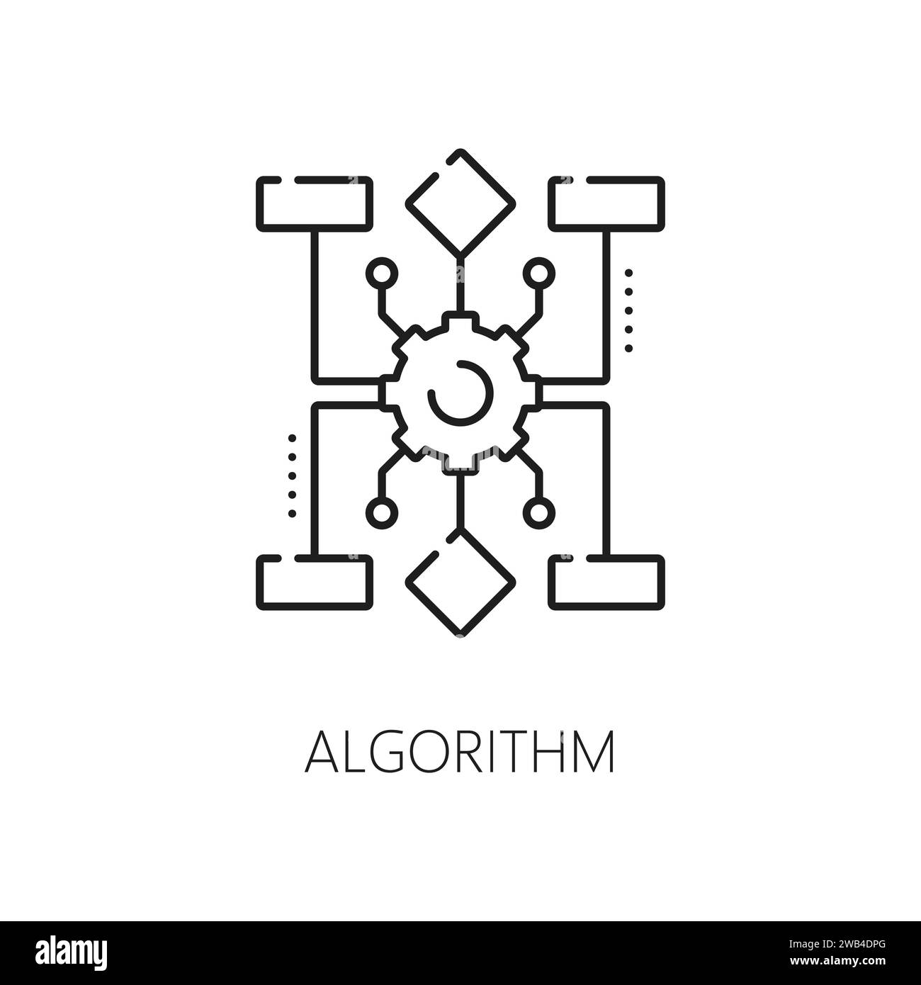 Icono de algoritmo de aprendizaje automático de inteligencia artificial ...