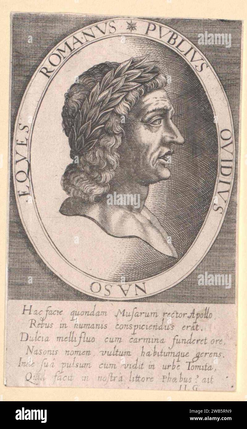 0 Ovidius Naso, Publius (43 v Chr - 18 n Chr). Foto de stock