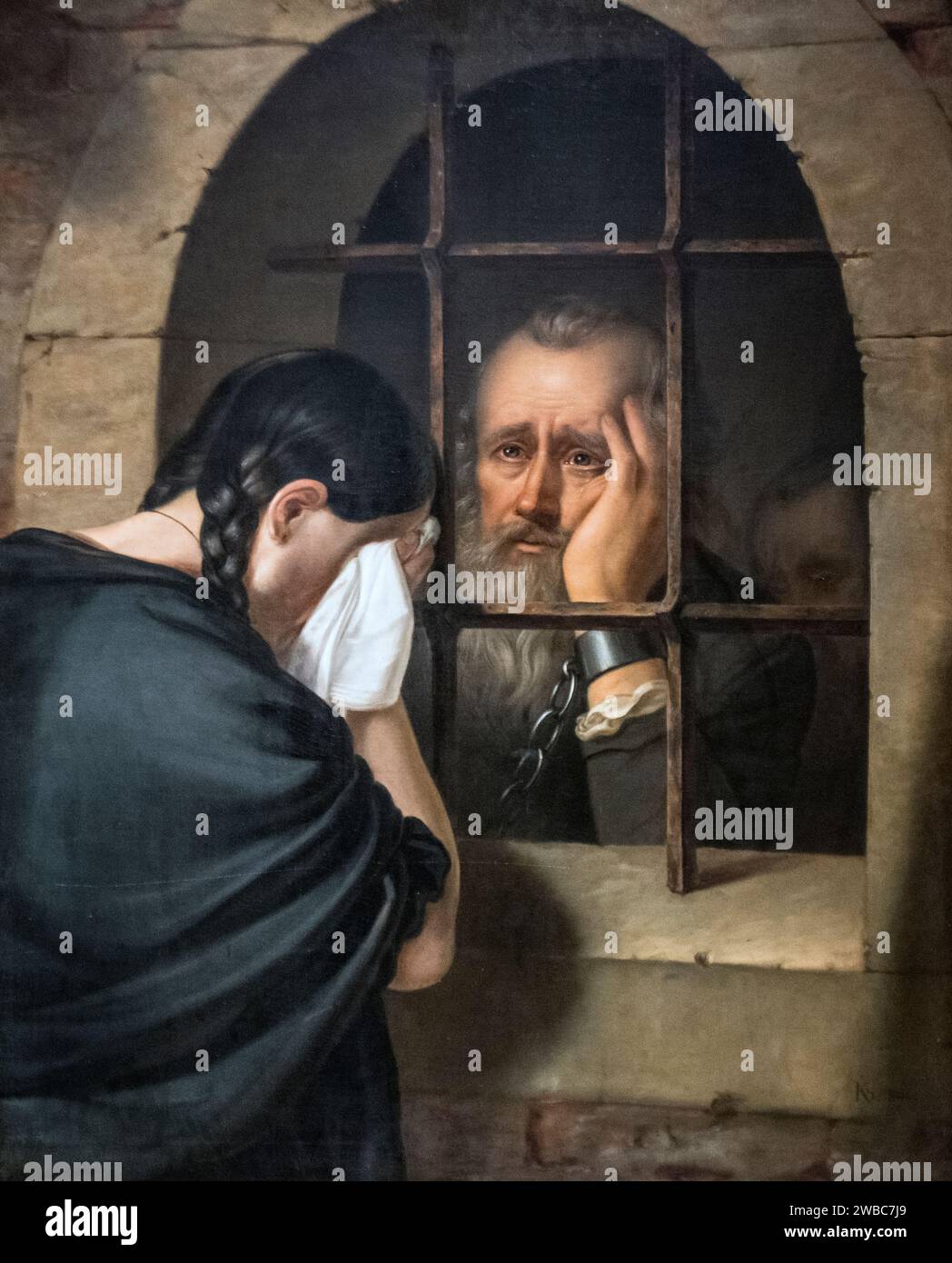 Balint Kiss: 'Janos Jablonczay Pethes se despide de su hija' (1846) Foto de stock