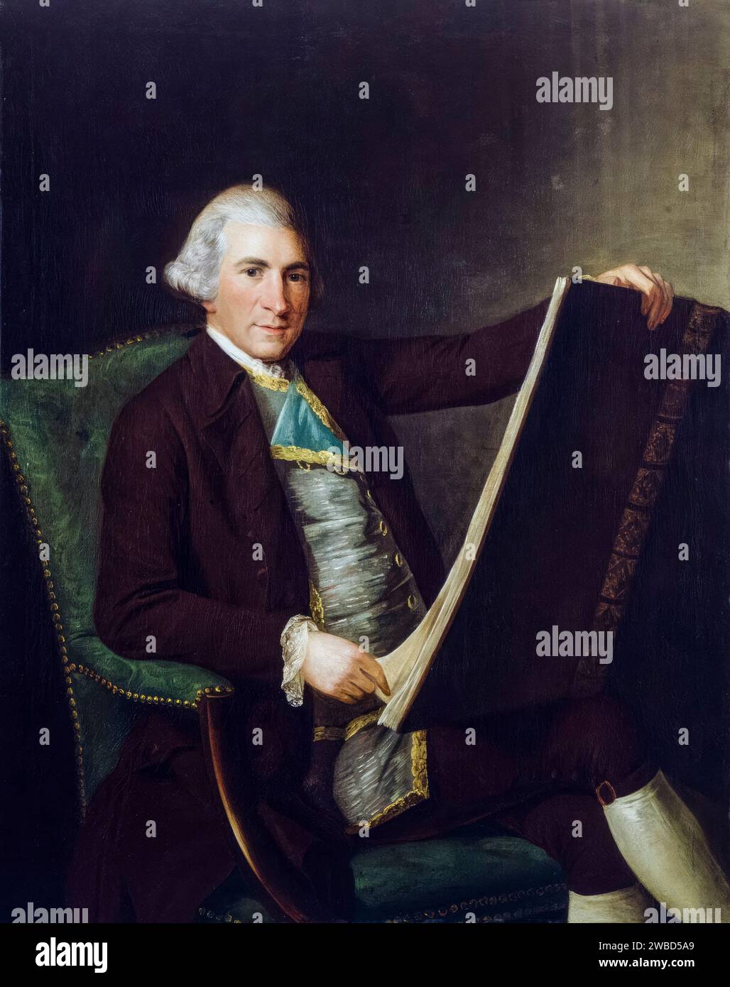 Robert Adam (1728-1792), arquitecto neoclásico británico, diseñador de interiores y diseñador de muebles, pintura de retratos al óleo sobre lienzo de George Willison (atribuido), 1770-1775 Foto de stock