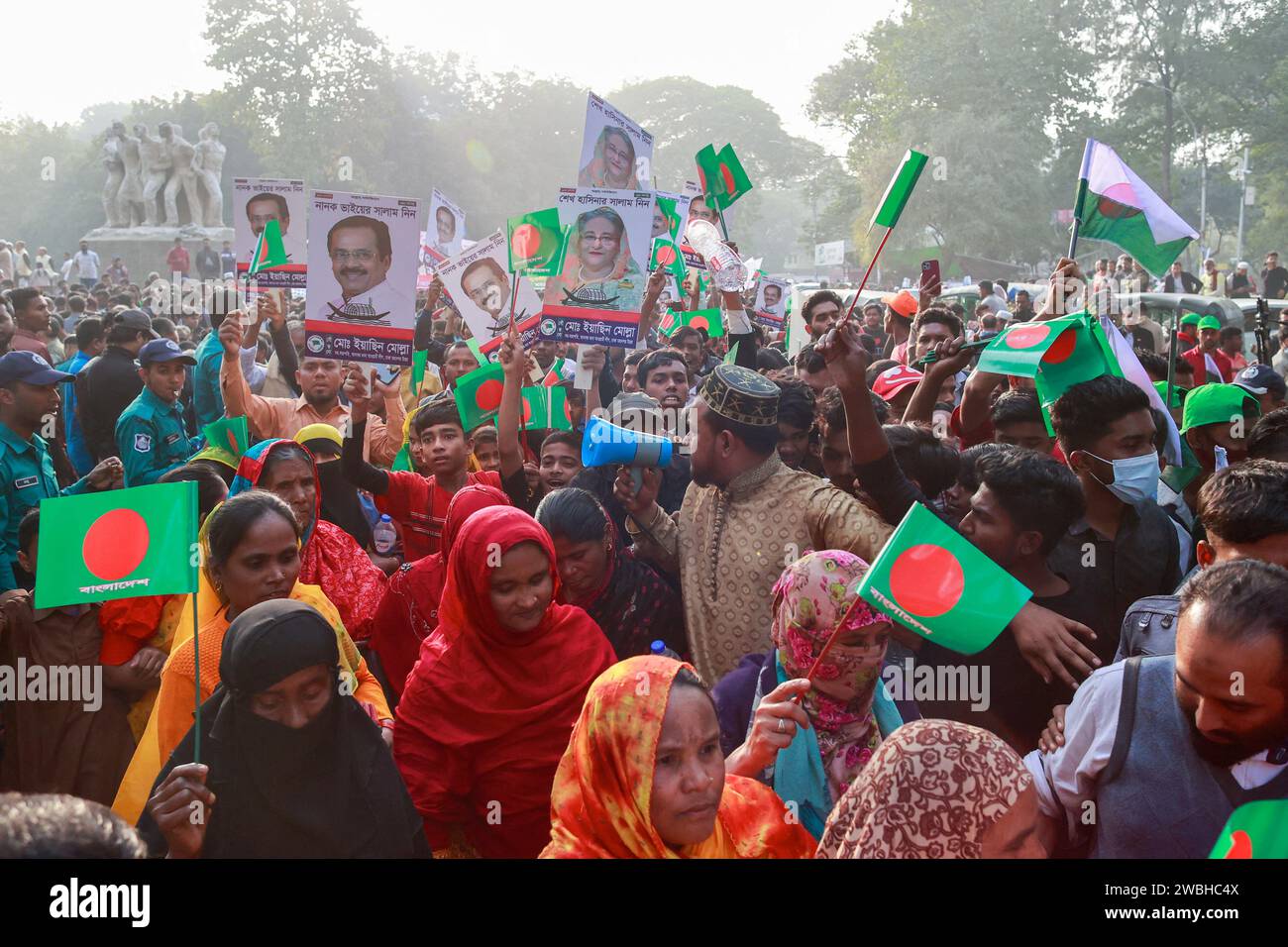 Dhaka Bangladesh 10 De Enero De 2024 Los Líderes Y Miembros De La Liga Awami De Bangladesh Se 5707