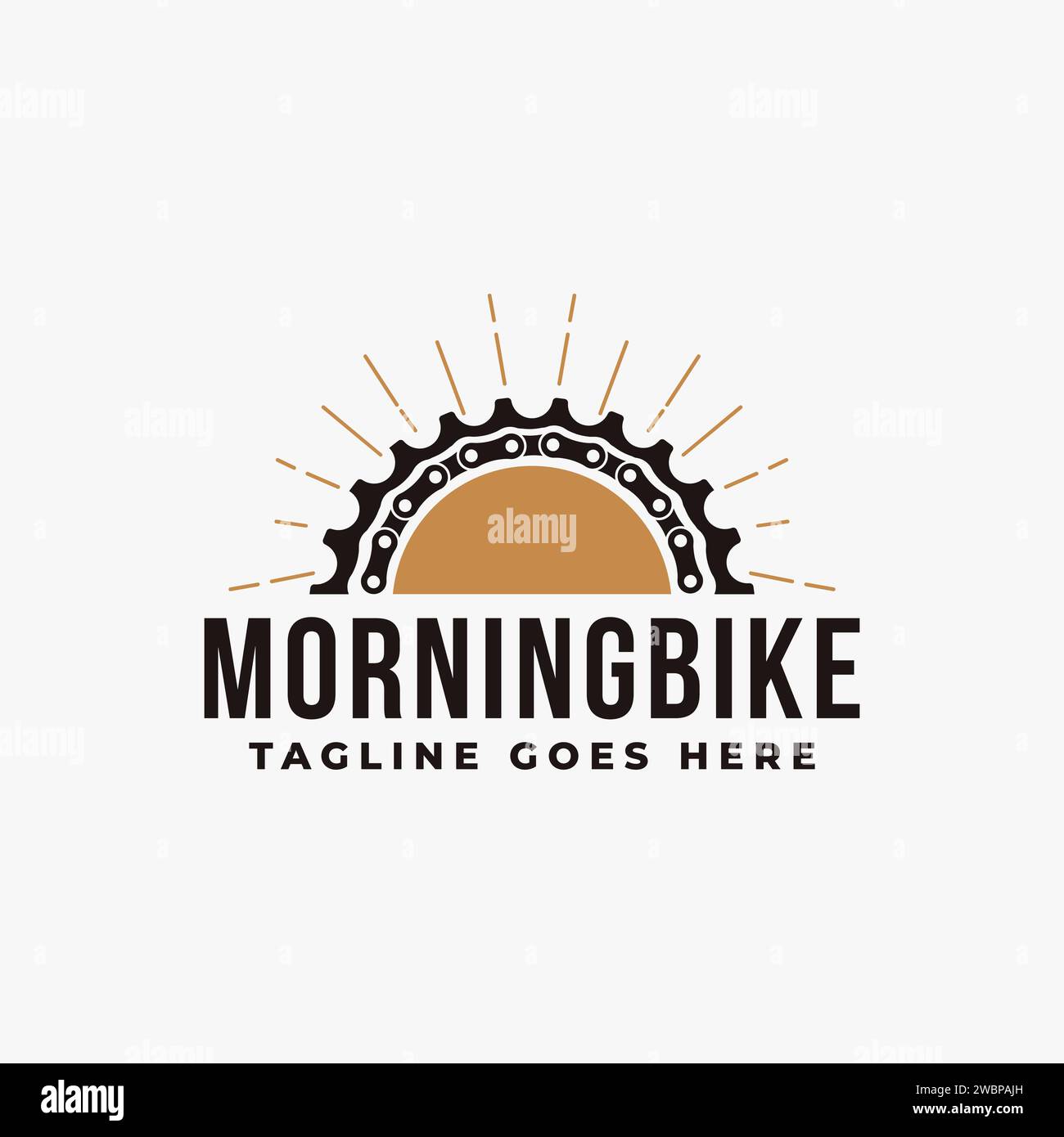 Mañana bicicleta de montaña insignia ilustración vectorial de