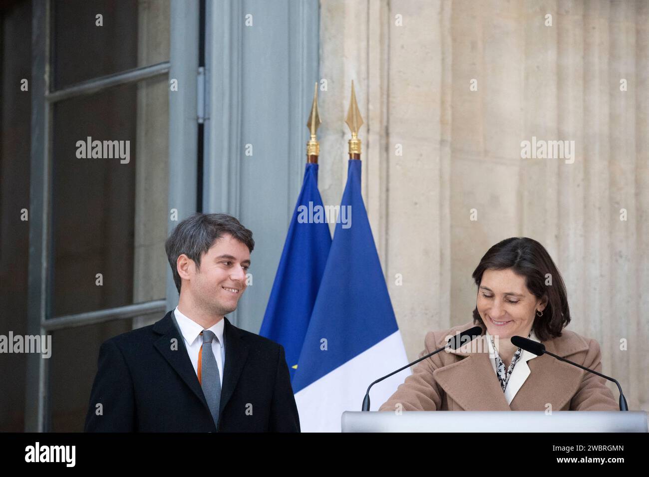 París, Francia. 12 de enero de 2024. El nuevo Primer Ministro Gabriel