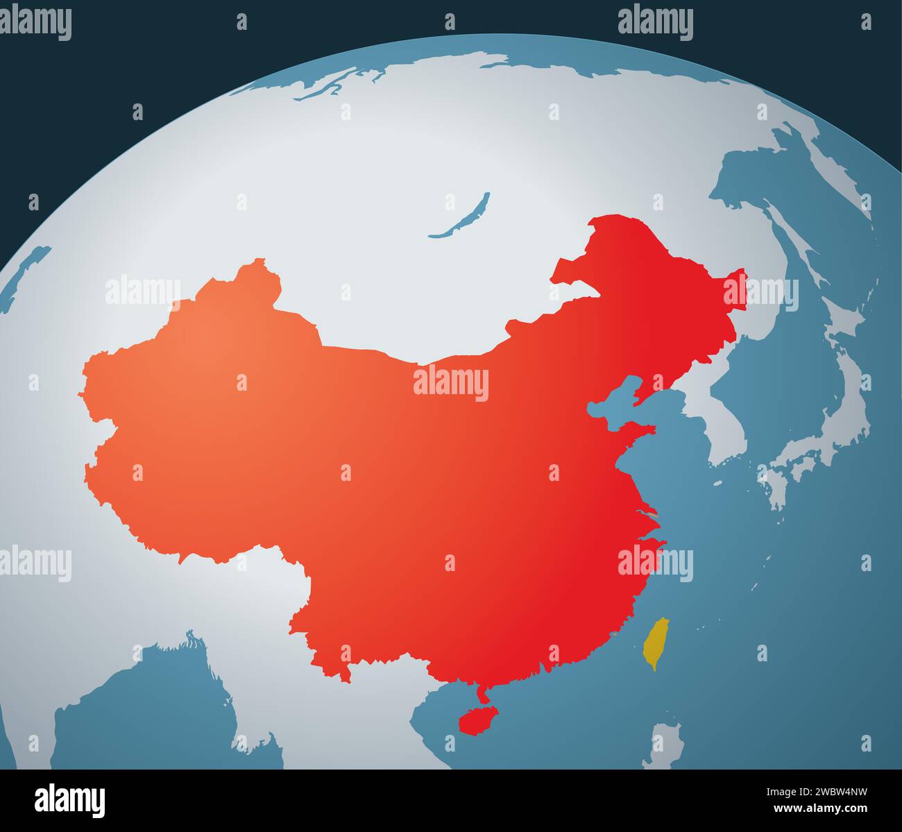 Taiwán vs. China Ilustración del Vector