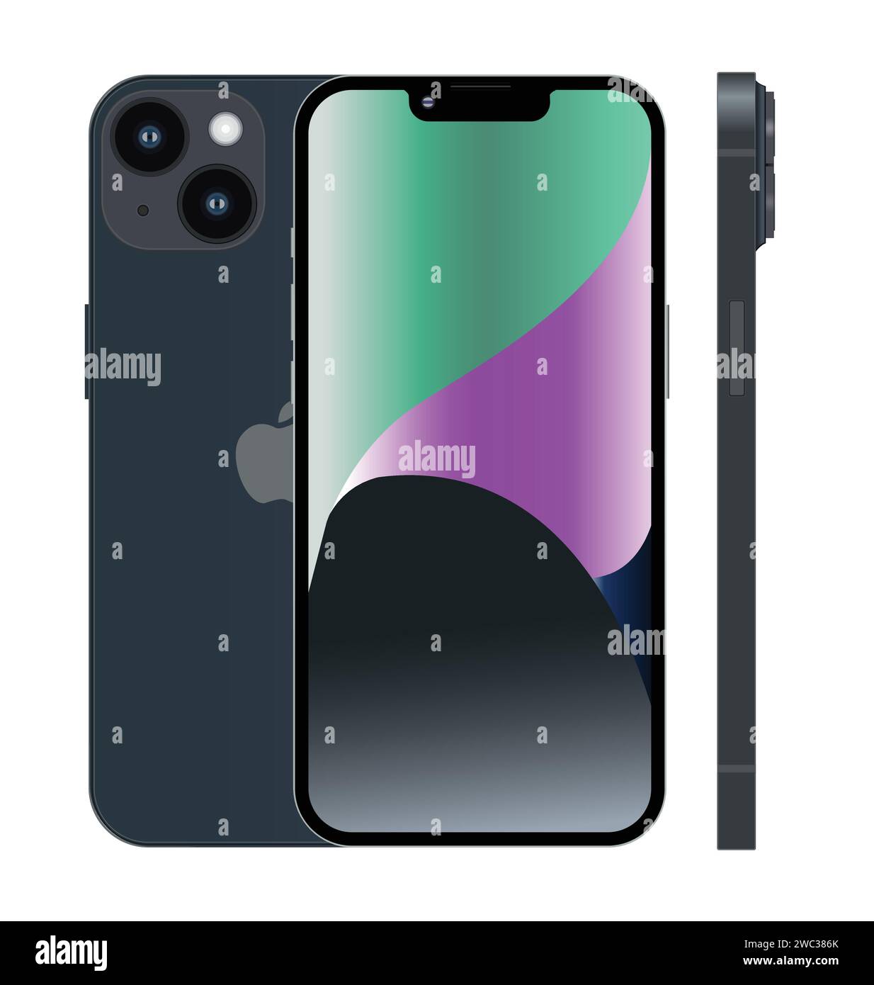 Nuevo modelo de smartphone rosa Apple iPhone 15, plantilla de maqueta sobre  fondo blanco - ilustración vectorial Imagen Vector de stock - Alamy