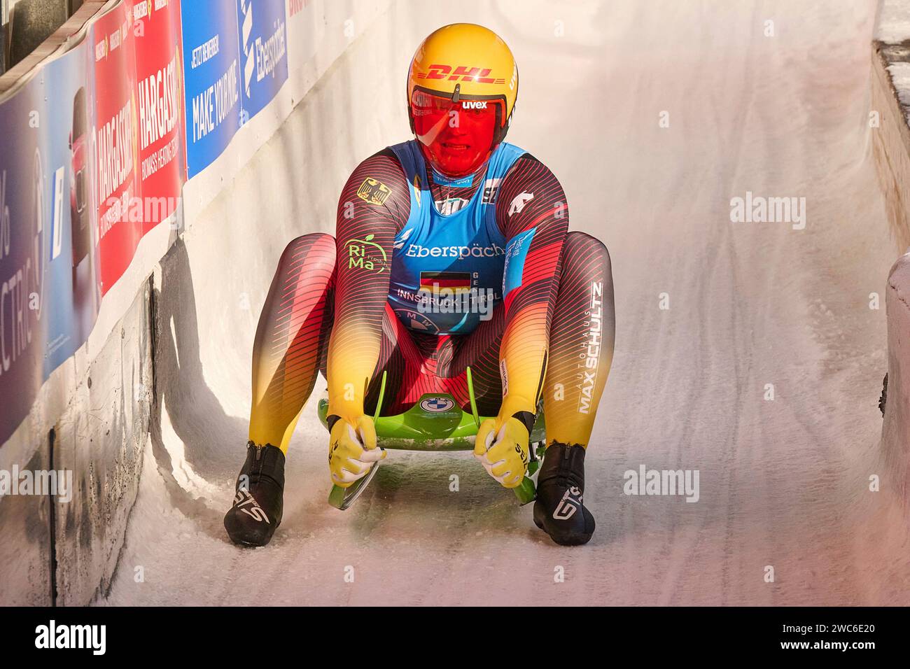 Innsbruck, Österreich 13. 14. Enero 2024 Eberspächer Rennrodel