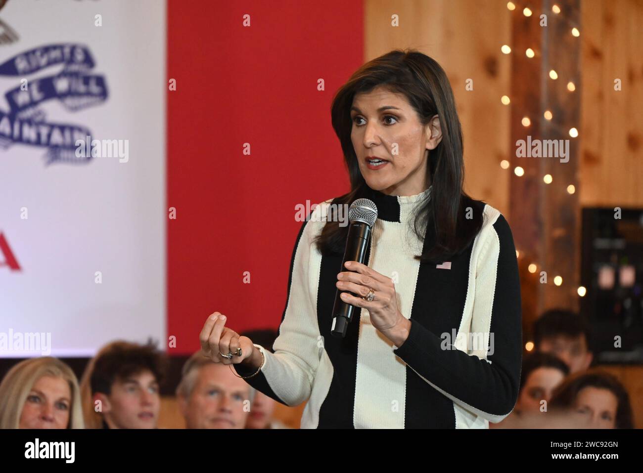 Adel, Iowa, Estados Unidos. 14 de enero de 2024. (NUEVO) Nikki Haley